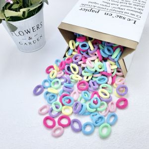 Túi 100 Dây Thun Cột Tóc Nhiều Màu Co Giãn Nhiều Màu Sắc Tươi Sáng Thời Trang Hàn Quốc Cho Bé Gái