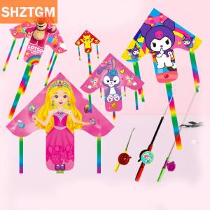 [COD] SHZTGM ว่าวการ์ตูนนกอินทรีพับได้สำหรับเด็กของเล่นพลาสติกขนาดเล็กแบบไม่มีเบรคมือเบ็ดตกปลาของเล่นสำหรับเด็กกลางแจ้ง