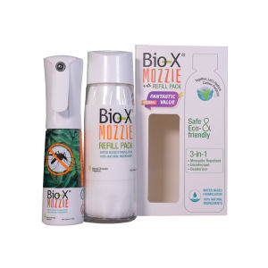 (Value Pack) Bio-X Mozzie Handspray 100ML With Refill Pack 300ML (Mosquito Repellent)