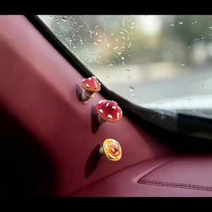 CuteMushroom Car Dashboard Ornament Healing Soft Resin Figure Non Slip Base Multi Scene For Auto Desk Home