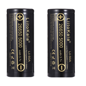 LiitoKala Lii-50A 26650 5000Mah Lithium Battery 3.7V 5000mAh 26650 Rechargeable Battery 26650-50A Suitable for Flashlight