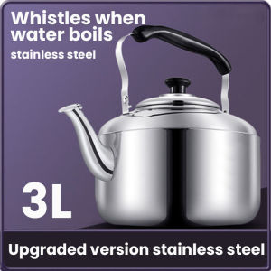 Stainless Steel Whistling Kettle for Stove - Durable Kitchen Boiling Pot with Loud Alert Sound Heat Resistant Handle