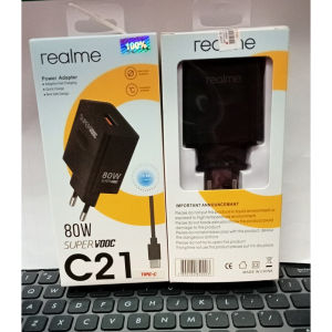 Charger for Realme C21 Full Black 80W Super Vooc Support Fast Charging