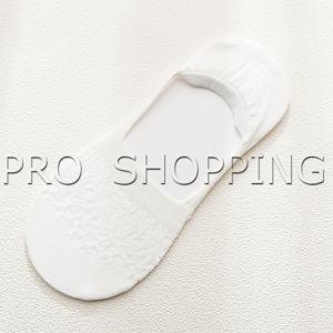 Pro ถุงเท้าลูกไม้ ถุงเท้าผ้าฝ้าย ด้านล่างซิลิโคนกันลื่น  Lace socks