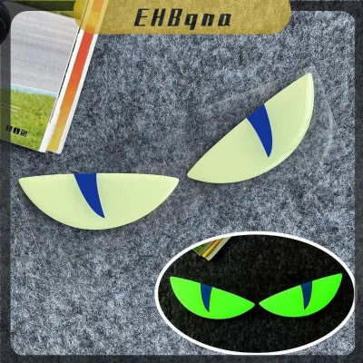 EHBqna สติกเกอร์3D ไฟหน้าแบบเรืองแสงสำหรับตกแต่งสกูตเตอร์สติกเกอร์ตกแต่งรูปตาแมวตาปีศาจสำหรับรถจักรยานยนต์