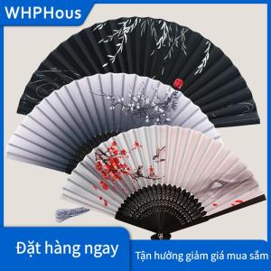 WHPHous Trung Quốc lụa gấp quạt gỗ Shank cổ điển Dance Fan trang trí nhà