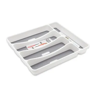 Khay 5 Hộc Chia Ngăn Kéo Đựng Muỗng Nĩa UBL KS0688 (Trắng Xám)