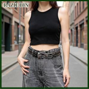 RAZIE BIN Punk Claw PU vành đai da cho phụ nữ và nam giới Harajuku Gothic Y2K Thiết kế cá tính nổi vành đai trang trí phụ kiện
