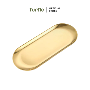 TURTLE Golden Stainless Steel Oval Display Tray / Food Serving Plate Tableware Dinnerware Decoration Storage Tray