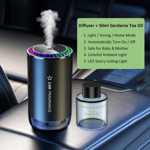 EKLEVA 50ml Aroma Diffuser with Colorful Ambient Light Car Flavoring for Cars Starry LED Diffuser Car Air Freshener Cologne Perfume Oil