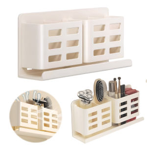 Aluminum Wall-Mounted Toothbrush Holder with Drainage for Bathroom Storage Durable Silver Finish