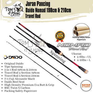Joran Pancing DAIDO NOMAD 198cm & 210cm Travel Rod (Spinning ) Fuji Alconite Murah - Toms Fishing