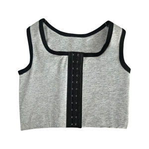 15cm Breathable Bandage Front 3-Row Buckle Breast Binder Chest Binder Crop Top Vest Shaperwear