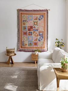 P Preferred Sun Totem Tapestry Nordic Ins-style Fabric Wall Art Homestay Wall Decoration Background Cloth Cotton Tassel Hanging Cloth