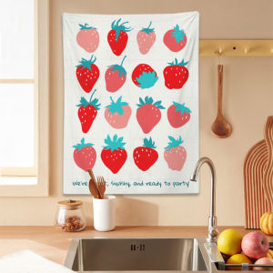 Dopamine-colored fruit restaurant decorative tapestry simple artistic bedroom headboard tapestry ins Wind