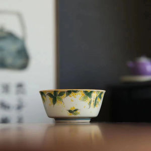 陶瓷品茗杯玉兔望月普洱主人杯功夫茶具家用单杯茶器德化玉兔杯