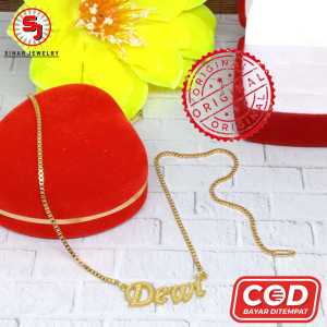 Kalung Nama Titanium Gold Lapis Emas 24k Anti Karat Selamanya