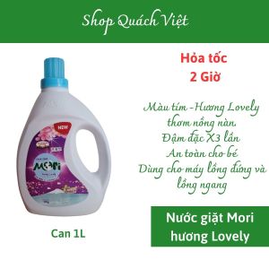 nước giặt mori hương lovely giúp quần áo thơm tho trong từng sợi vải can 1L
