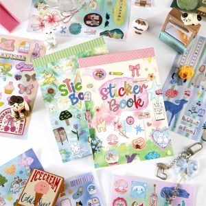 XZD92245 Self Adhesive Die Cut Sticker Book Die Cut Art Paper Cartoon Sticker Book Cute Dreamy Patterns Scrapbook Stickers Scrapbook Decorating