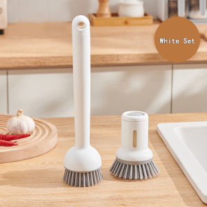 2Pcs Long & Short Handle Kitchen Brush Set – Liquid-Fillable Rotating Scrubber for Pots Pans & Dishes All-Purpose Cleaning Brush for Sinks Stove & Cookware Dishwashing Scrubber with Refillable Handle-152c4c8b