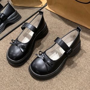 Womens French Lolita Thick Soled Sandals One Line Belt Mary Jane Shoes Vintage British Style JK Shoes