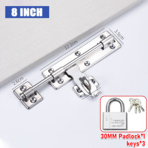 Stainless Steel Buckle Left/Right Slide Bolt Door Latch Thickened Wall Mounted Door Lock With Screws