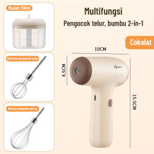 Abeni Mixer 3IN1 USB Portable Hand Mixer Elektrik Mikser  Pengaduk Adonan Telur Food Processor Mixer