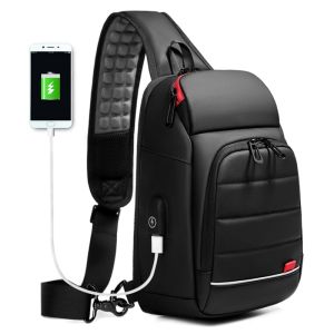 YILIONGDAQI 2020 Fashion Chest Bag Travel Shoulder Bag USB Charging Bagpack Black Sling Bag For Men