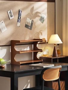 2/3 layer Elegant Wooden Desk Stand Rack Shelf Organizer Bamboo Desktop Storage Racks Shelves