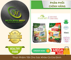 COMBO 2 GÓI -  Ngũ Cốc ít đường XUÂN AN 400g ( 1 Gói Ngũ Cốc Óc Chó Mè Đen & 1 Gói Ngũ Cốc Gạo Lứt Không Đường)