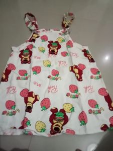 [PRINCESS KESLI]1-9 Tahun Overall Lotso Dress Katakter Baju Anak Perempuan Strap Kids Nyaman (Pembalikan Pola Beruang Stroberi)