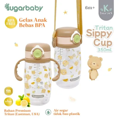 Sugar Baby Tritan Sippy Cup K-Series With Weighted Straw 350ml TSCK350 Botol Minum Anak