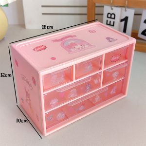 6Grid Small Parts Mini Desk Drawer Craft Organizer Jewelry Cosmetic Accessories Macaroon Storage Box