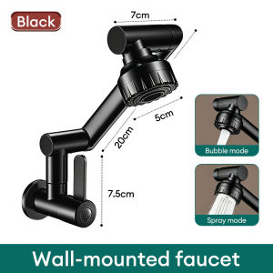 XTEN 360° Mechanical Arm Rotating Faucet Stainless Single Cold Sink/Wall Mounted Faucet 2 Water Flow Modes Lavatory Faucet