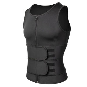 JHHB Body Shaper Slimming Weight Loss with Belt Men Workout Tummy Control Compression Sauna Suits Waist Trainer Trimmer Tops