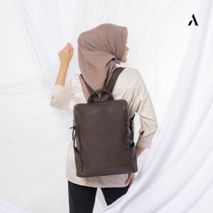 Tas Punggung Hania Backpack Wanita Kulit Sapi Free Tali Selempang Samping Muat Laptop 14 Inch