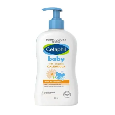 【SG In Stock】Cetaphil Baby Wash And Shampoo Gentle With Organic Calendula Sunflower Seed Oil 400ml