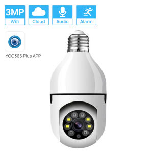 Hamrol YCC365 Plus E27 3MP 2MP Bulb PTZ Wifi Camera 1080P Full Color Night Vision Automatic Tracking 4X Digital Zoom Indoor CCTV Security Wifi Camera