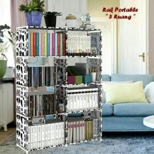 Rak Buku Portable / Lemari Serbaguna 2X5 SUSUN (MILK) SHENAR