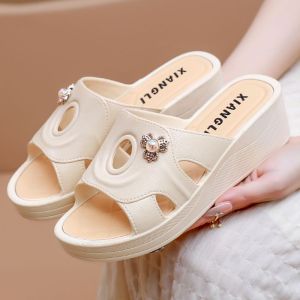 [Free Shipping] Elegant And Casual WomenS Summer Fashion High-Heeled Platform Sandals With A Comfortable Wedge Heel