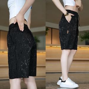 Breathable Women Summer 5-Point Shorts Lightweight Straight Loose Casual Mid-Length Pants p8231