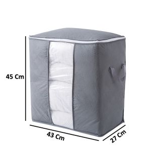 Tempat Penyimpanan Bed Cover [Premium Quality] Bamboo Storage Box Organizer Bag Kotak Penyimpanan Baju Selimut Dan Sprey Jumbo Serbaguna (BAYAR DITEMPAT/COD)
