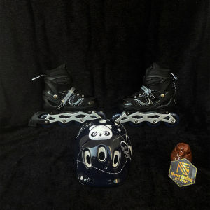 Paket Sepatu Roda dan Helm Anak Power Inline Skate