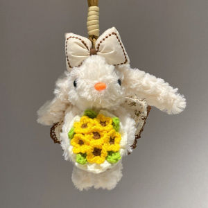 CuddleCove Cute Bunny Pendant Bow Rabbit Plush Keychain Bag Pendant Backpack Ornaments Plush Doll Fluffy Gift