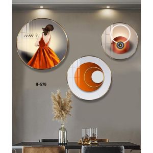 Tranh tráng gương 5D bộ 3 bức tranh tròn siêu đẹp treo đâu cũng đẹp.