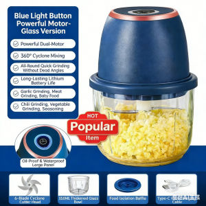 【SG Stock】350ML Electric Food Chopper USB Mini Blender Garlic Meat Grinder 6 Blade Portable Kitchen Mixer