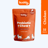 Buddy Probiotic Bites for Dogs Happy Tummy and Healthy Gut for Improved Dog Immunity - Healthy Dog Treats with Probiotics for Dog Wellness Dog Supplements and Appetite Booster for Dogs from Puppy to Adult Dogs (32 Soft Chew Trial Pack) 80g