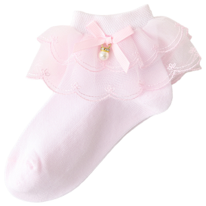 Childrens White Lace Socks Girls Spring and Summer Thin Cotton Dance Socks Soft and Breathable Latin Dance Princess Socks