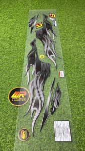 STRIPING MIO API TANPA NAMA NEW ALL MIO SPORTY DAN SMILE TRANSPARAN UV SIMPEL POLET STICKER BENING UV