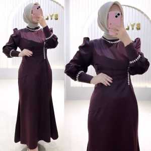 Shanum dress Dress Kondangan Mayung Duyung Viral Terbaru dengan Lengan Puffy 2025